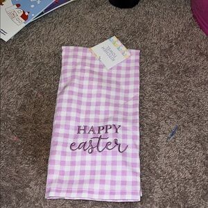 Purple Gingham 'Happy Easter' Towel